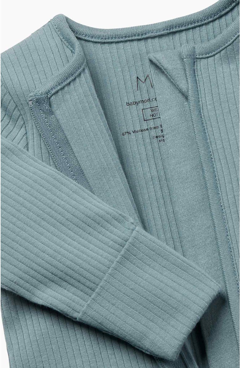 MORI Ribbed Two Way Zip-Up Sleepsuit, Alternate, color, Sky