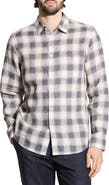 Theory Irving Ombré Check Linen Button-Up Shirt