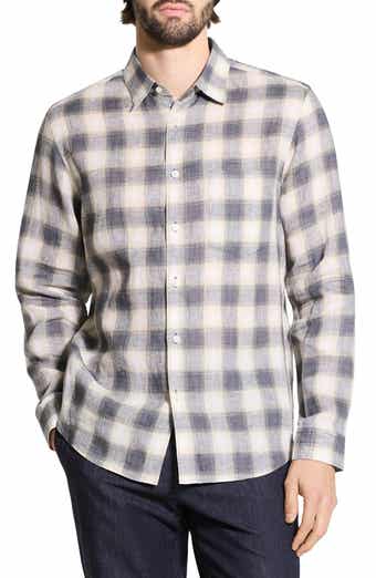 Theory Irving Ombré Check Linen Button-Up Shirt