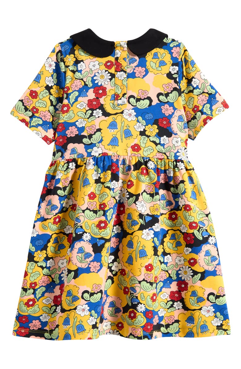 Mini Rodini Kids' Floral Organic Cotton Dress, Alternate, color, Yellow Multi