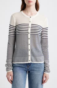 rag & bone Daisy Stripe Cotton Blend Cardigan