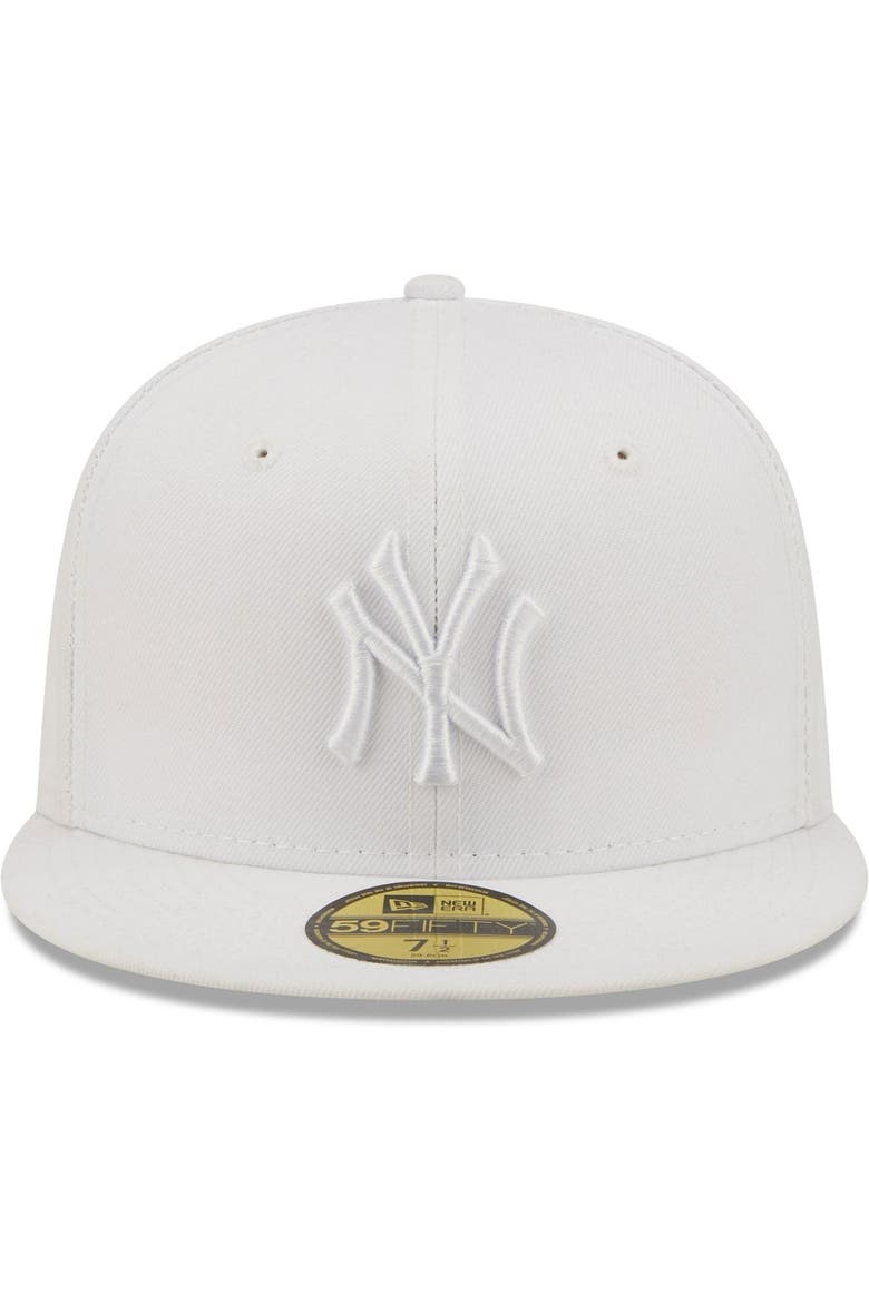 Men's New Era New York Yankees White on White 59FIFTY Fitted Hat, Alternate, color, White