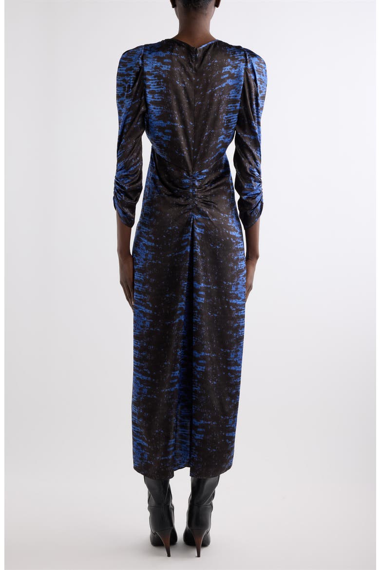 Lemila Silk Midi Dress, Alternate, color, MIDNIGHT