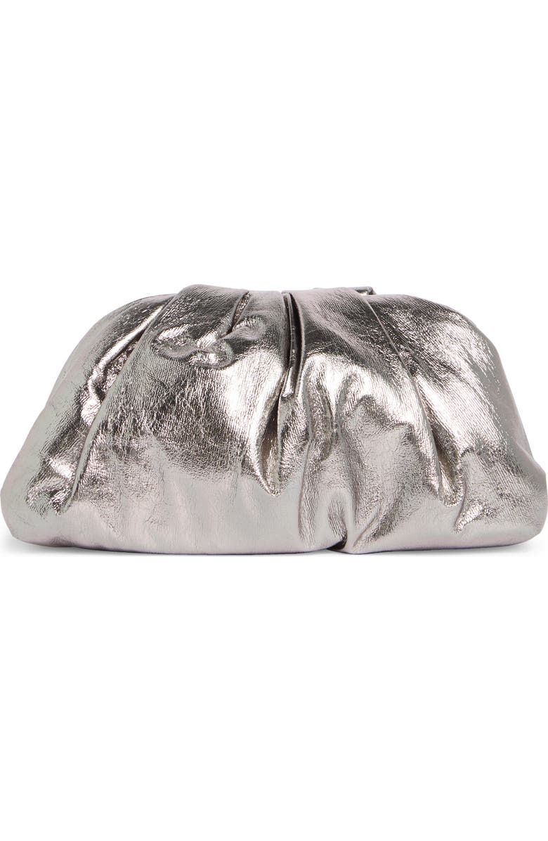 A.L.C. Milo Metallic Clutch, Main, color, Smoky Silver