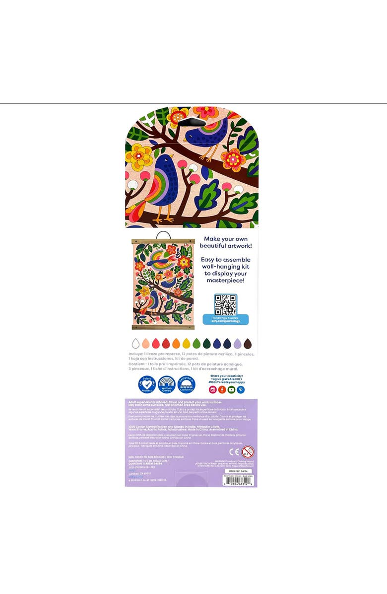 OOLY Paintology Paint By Number Birds Canvas Kit, Alternate, color, Multicolored