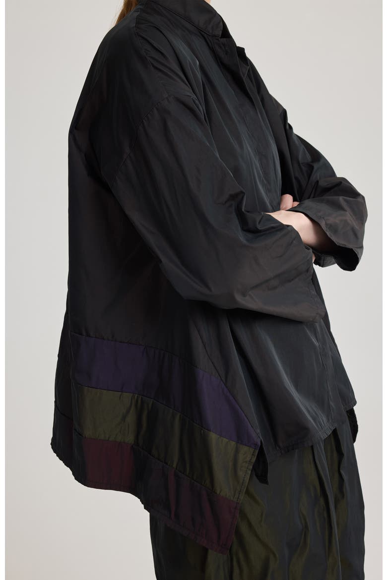 Poet Taffeta Shirt Jacket, Alternate, color, Brown