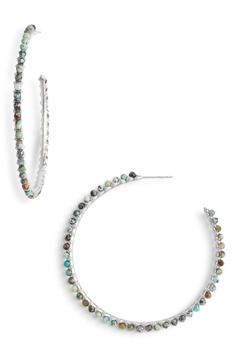 Birdie Earrings, Main, color, AFRICAN TURQUOISE/ SILVER