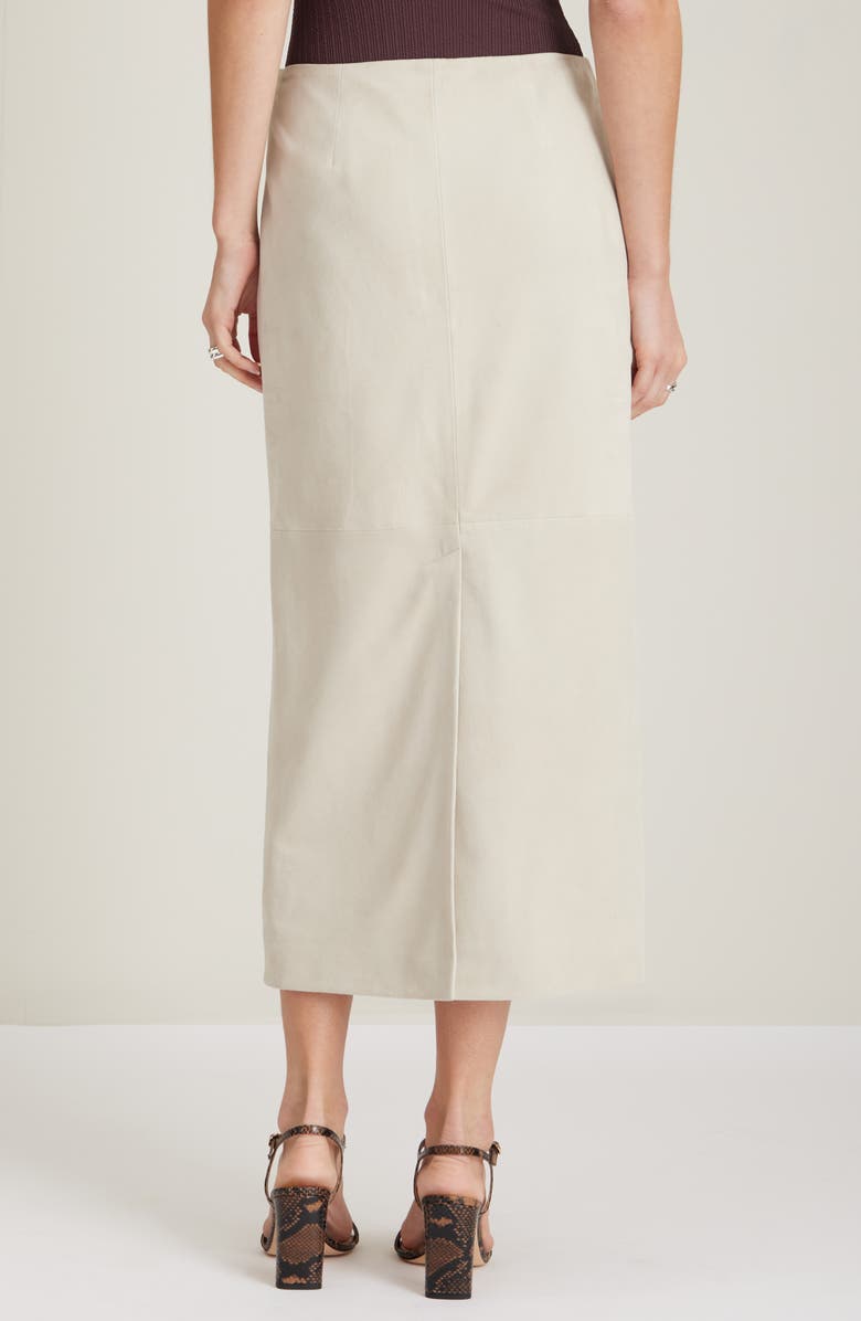 Nordstrom Suede Midi Skirt, Alternate, color, Beige Oatmeal