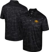 COLOSSEUM Men's Colosseum Black Iowa Hawkeyes Daly Print Polo