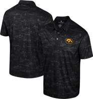 COLOSSEUM Men's Colosseum Black Iowa Hawkeyes Daly Print Polo