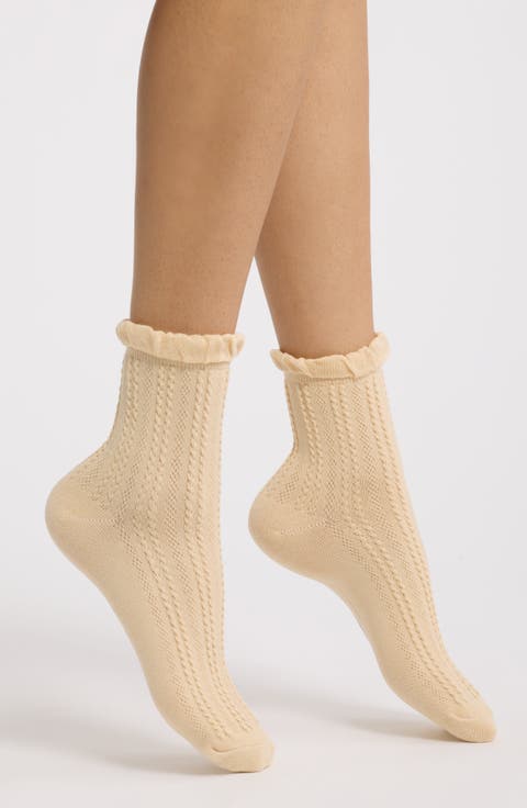POINTELLE CREW SOCKS