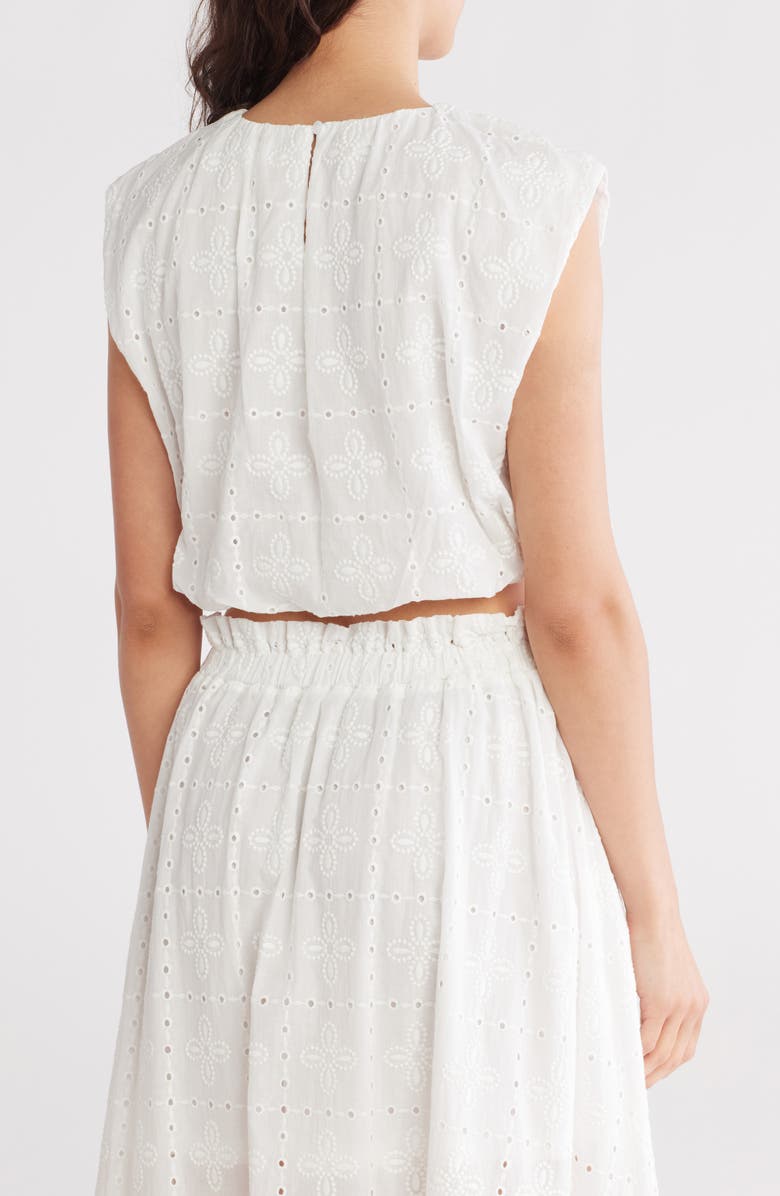 Blu Pepper Eyelet Bubble Top, Alternate, color, White