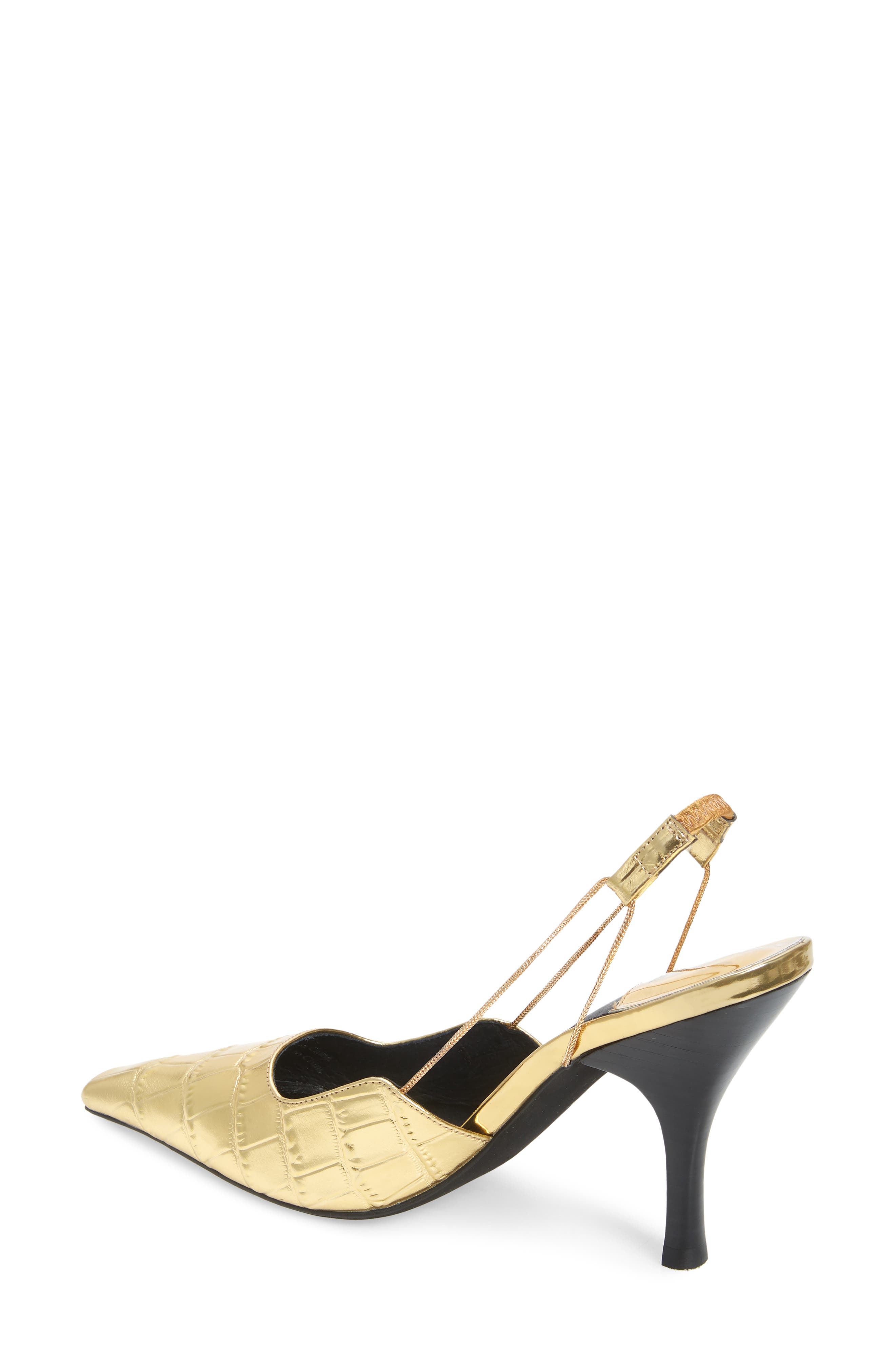 Zeta-Hi Slingback Pump, Alternate, color, GOLD CROCO