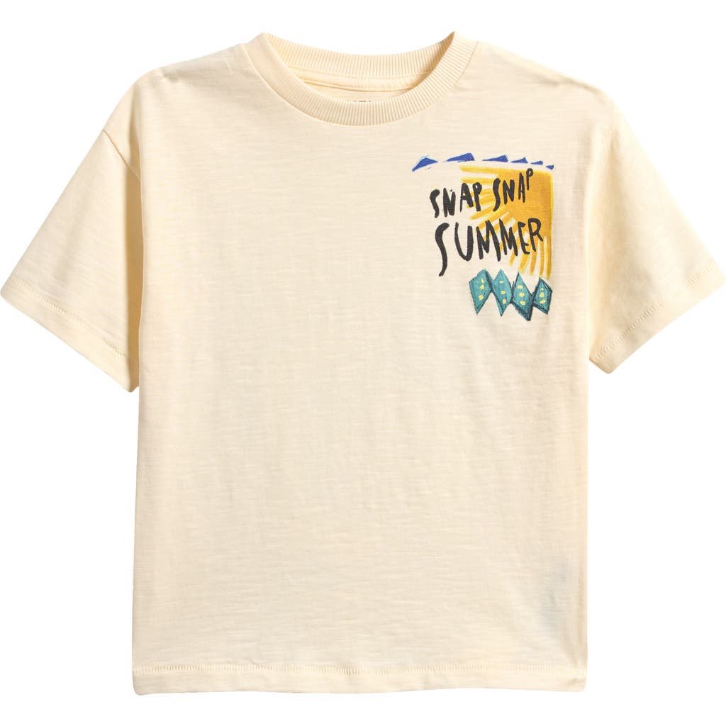 Next Kids' Crocodile Cotton Graphic T-shirt In Neutral