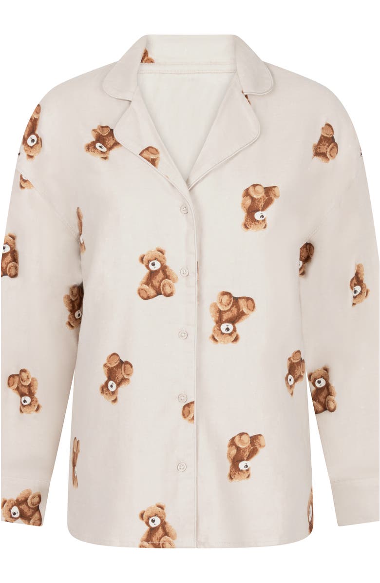 Hunkemöller Jacket Flannel Twill Bear, Alternate, color, Grey