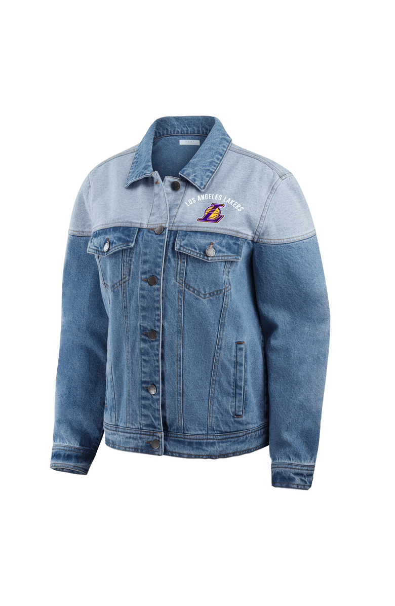 WEAR by Erin Andrews Women's WEAR by Erin Andrews Blue Los Angeles Lakers Full-Button Denim Jacket, Alternate, color, Blue