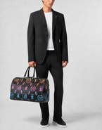 PHILIPP PLEIN Leather Travel Bag Rainbow Monogram Men