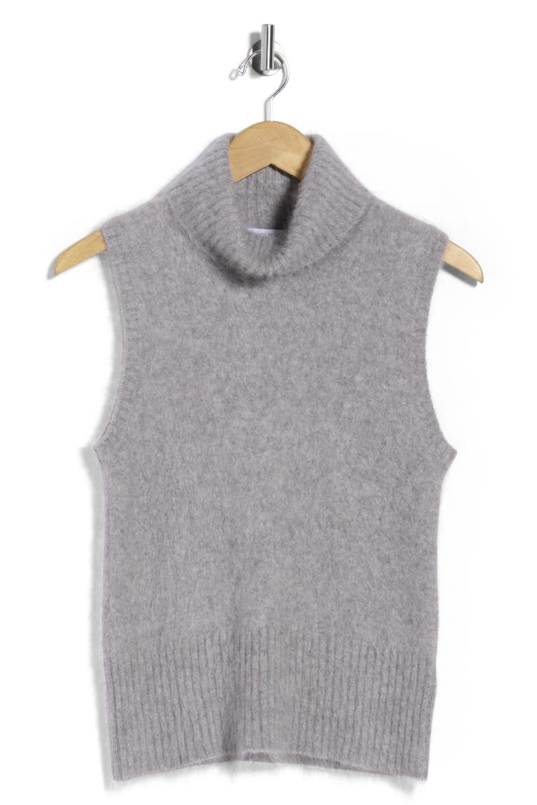 Mazzy Brushed Cashmere Sleeveless Sweater, Alternate, color, HEATHER GREY