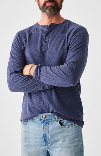 Faherty Cloud Henley In Navy Heather