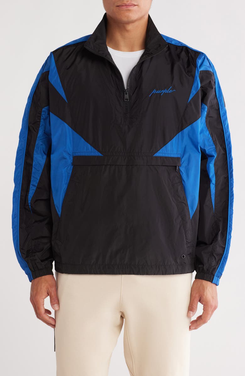 PURPLE BRAND Colorblock Nylon Anorack Jacket, Main, color,