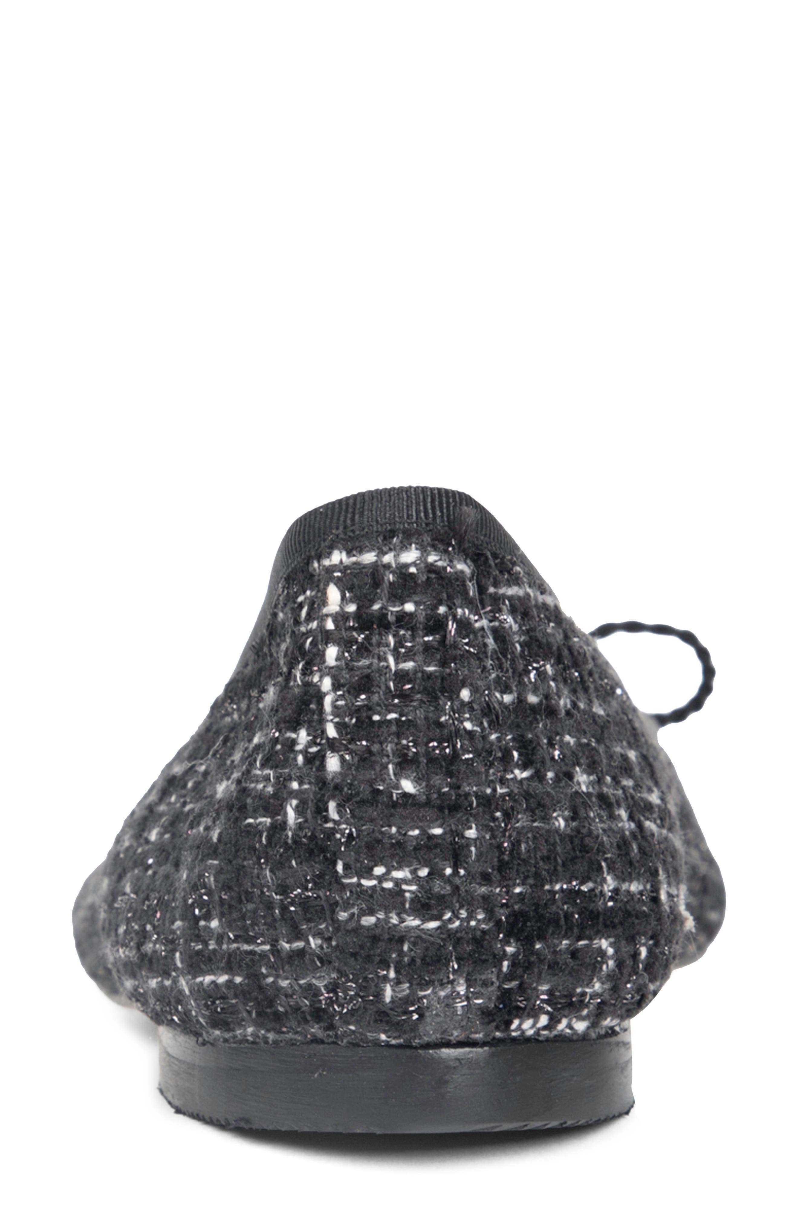 PAUL MAYER Luxe Tweed Cap Toe Ballet Flat, Alternate, color, Black Tweed