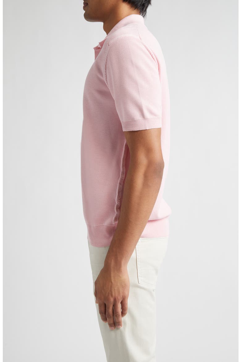 Silk & Cotton Piqué Polo, Alternate, color, ROSEBLOOM
