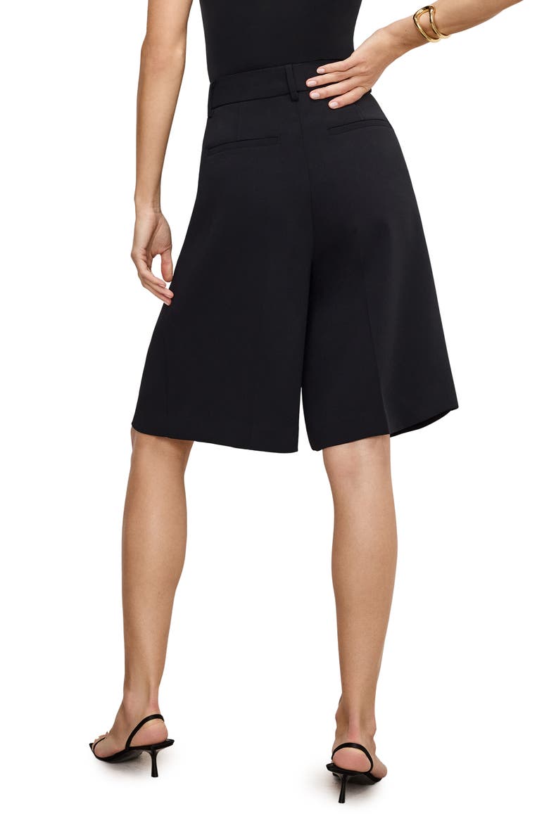 Suiting Longer Length Shorts, Alternate, color, BLACK