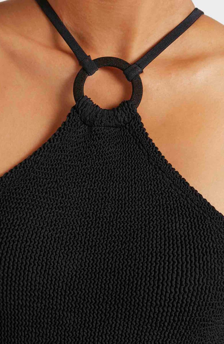 Hunza G Jasmine O-Ring One-Piece Swimsuit, Alternate, color, Black