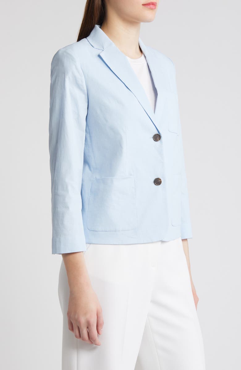 Theory Good Shrunken Linen Blend Blazer, Alternate, color, Skylight