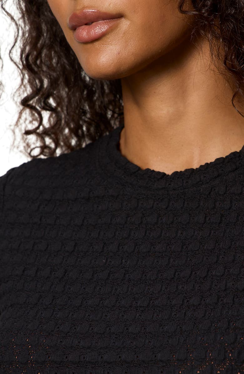 Sanctuary Perfect Puckered Lace T-Shirt, Alternate, color, Black