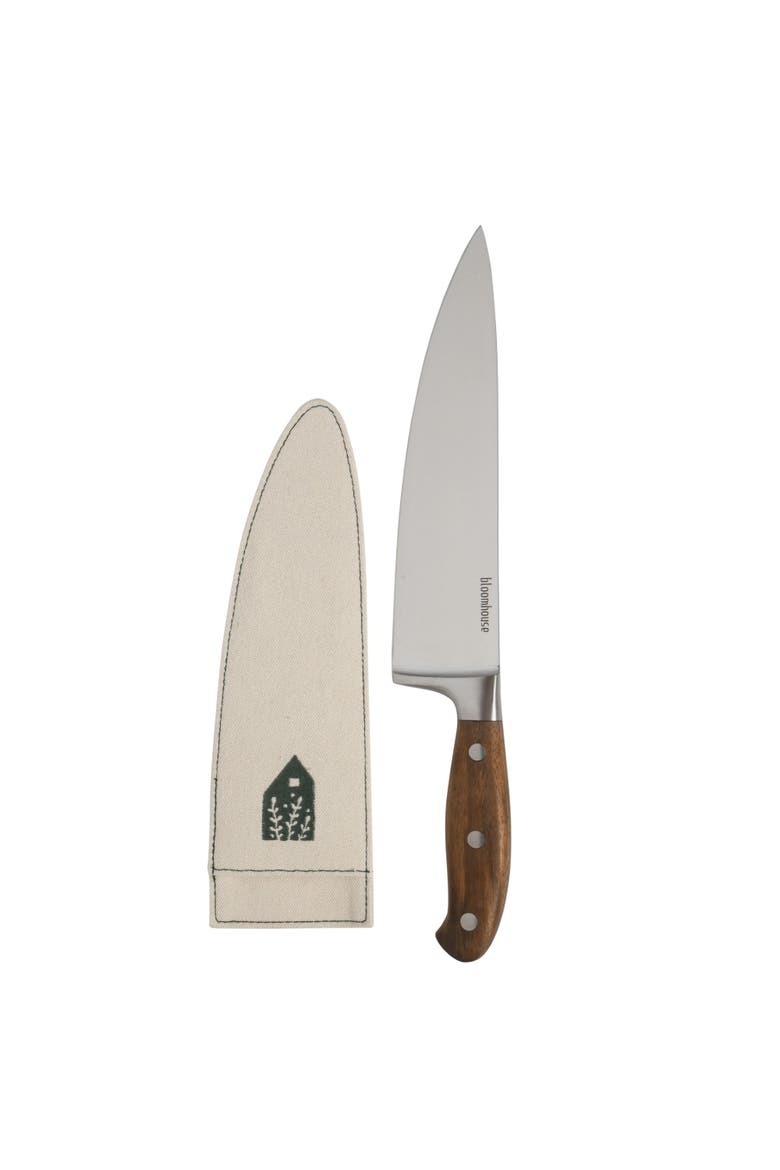 German Steel Chef Knife, Main, color, Natural Wood