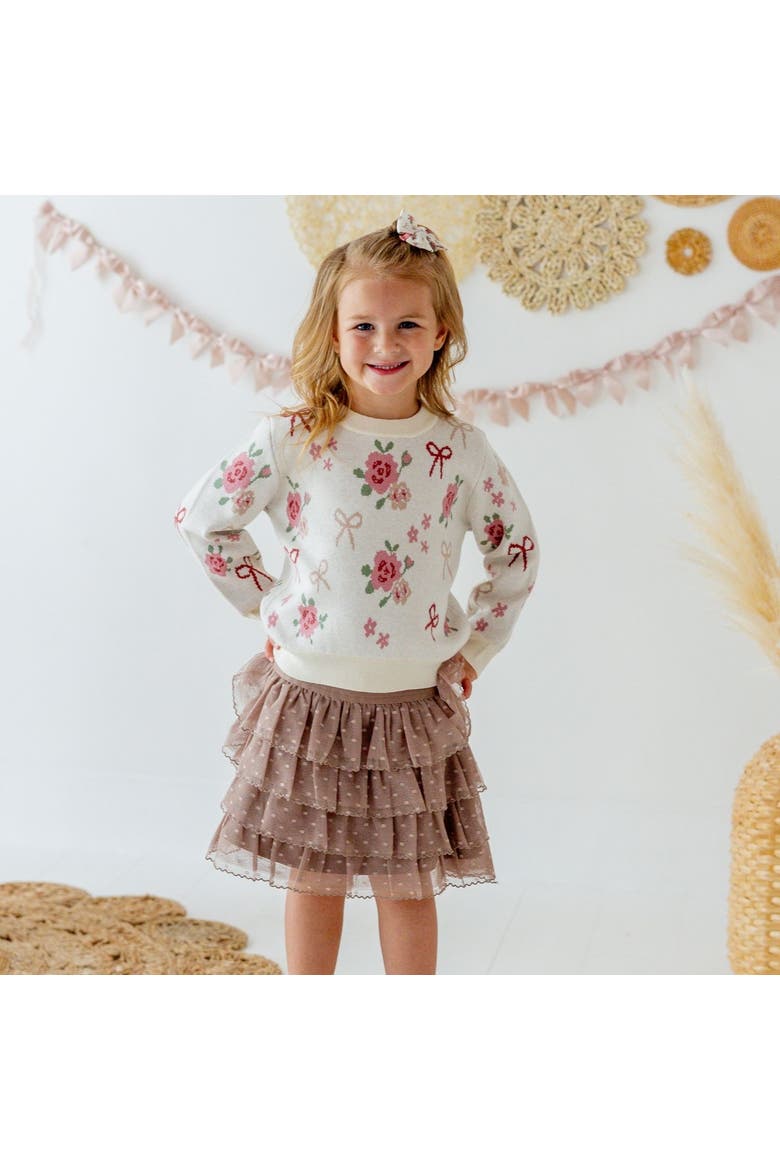 Rose Bow Sweater, Alternate, color, Ivory