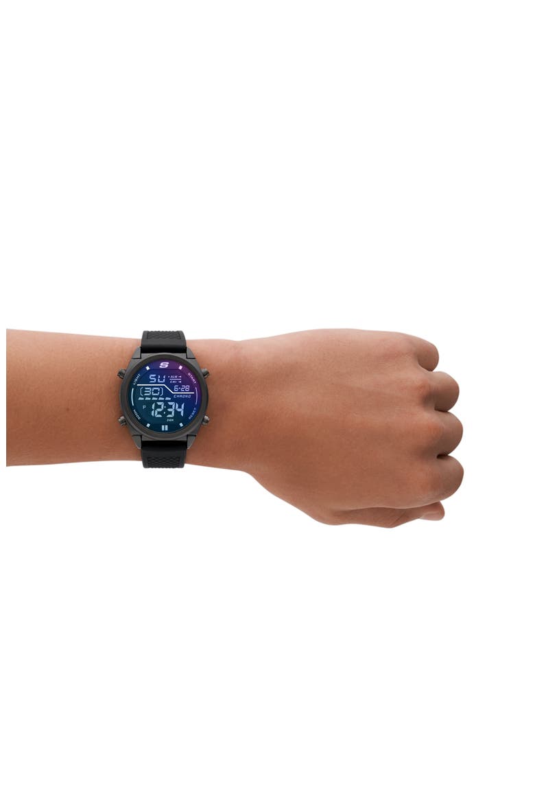 Kentwood Digital Silicone Strap Watch, Alternate, color, BLACK