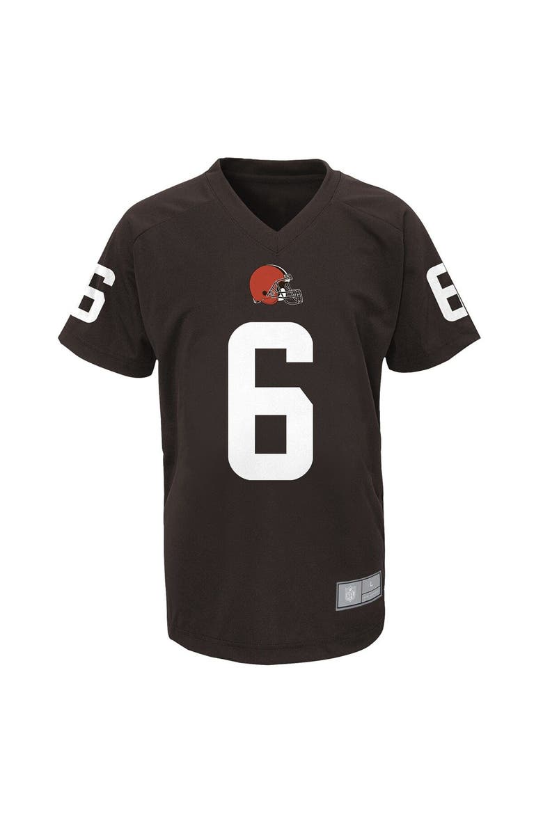 Youth Baker Mayfield Brown Cleveland Browns Performance Player Name & Number V-Neck Top, Alternate, color, Brown