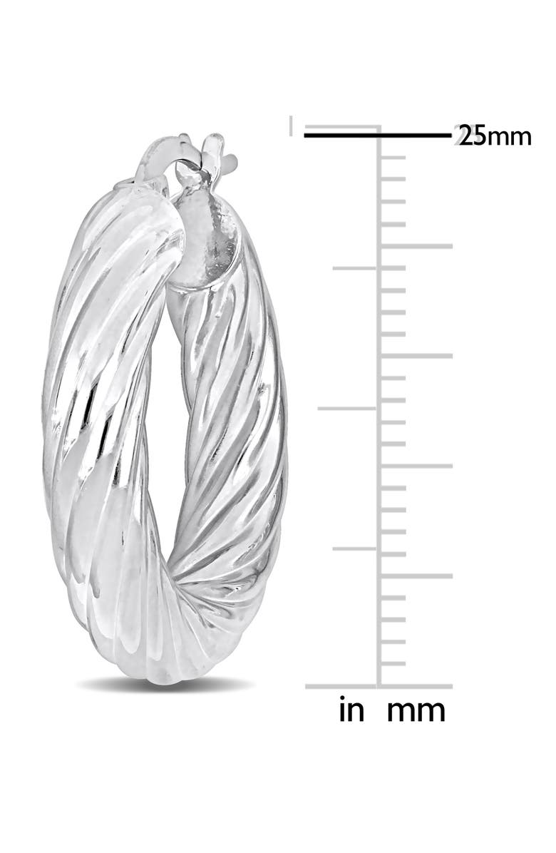 DELMAR Round Twist Hoop Earrings, Alternate, color, Silver