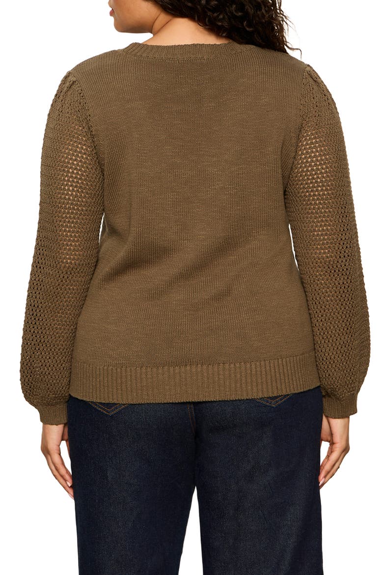 Rosie Mixed Stitch Sweater, Alternate, color, KALAMATA GREEN