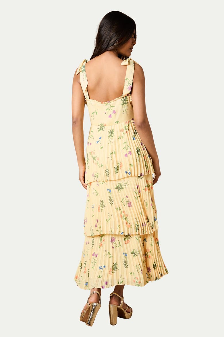 Petite Tie Shoulder Midi Dress, Alternate, color, Lemon
