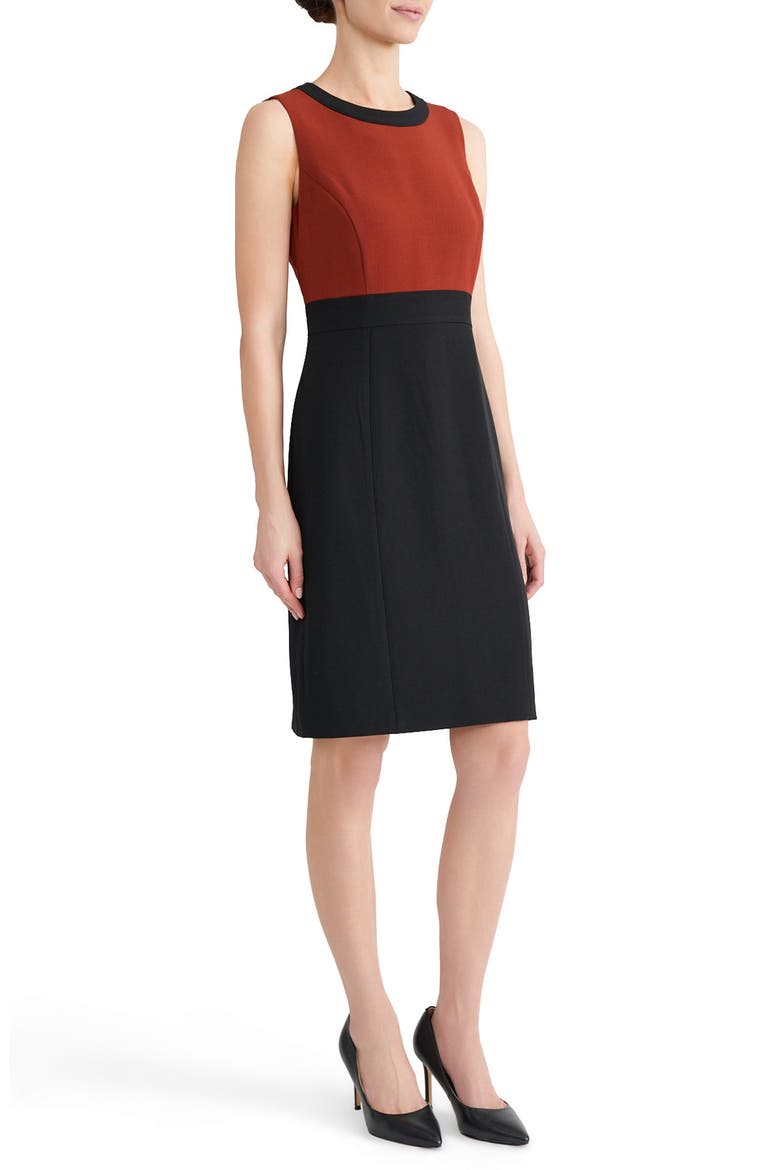 Sleeveless Sheath Dress, Alternate, color, SEPIA SPICE/ BLACK
