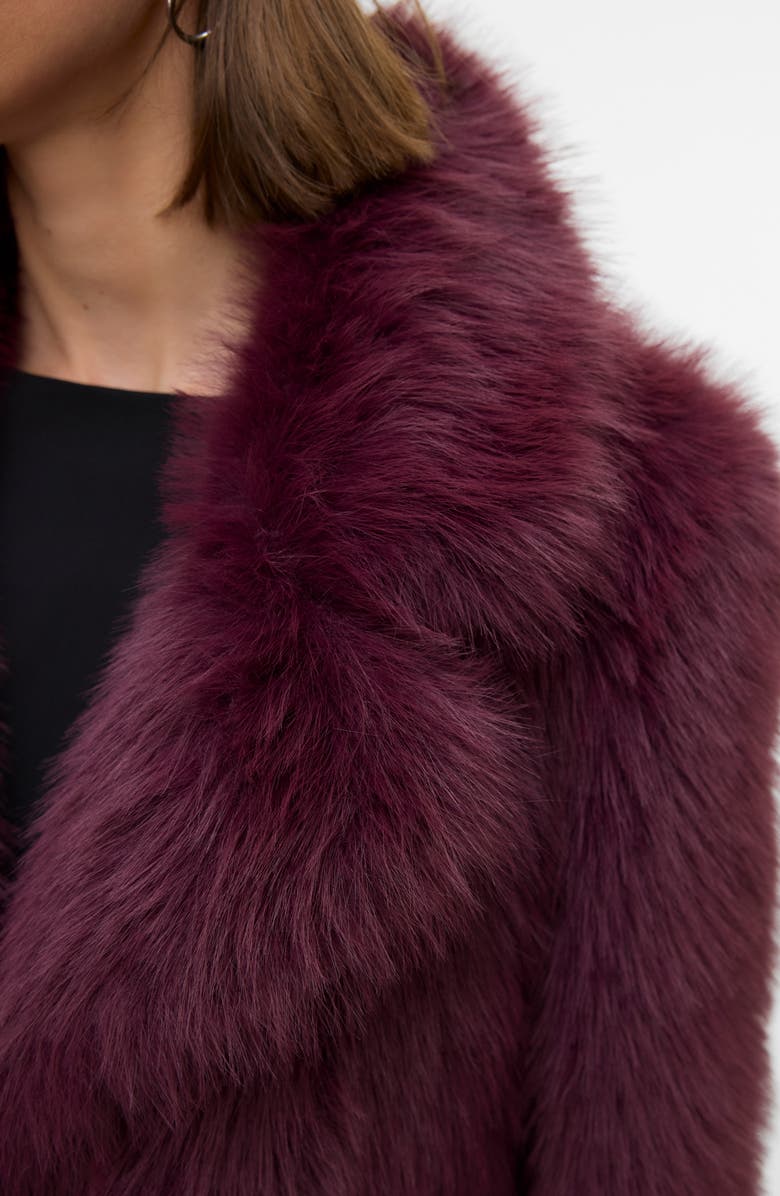 VERO MODA Nora Faux Fur Coat, Alternate, color, Winetasting