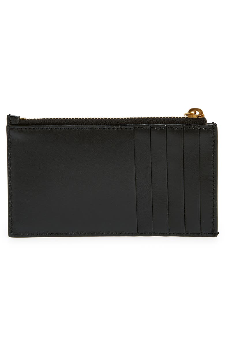 Saint Laurent Fragments Leather Zip Card Case, Alternate, color, 