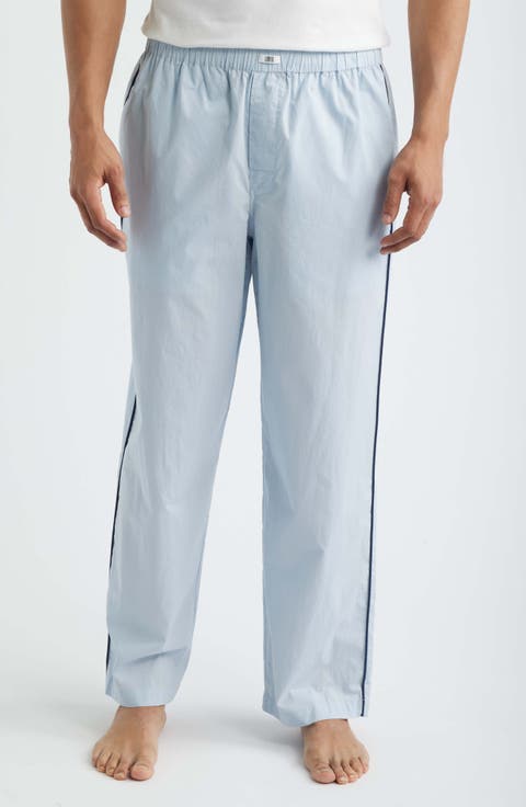 Piped Airy Cotton Pajama Pants