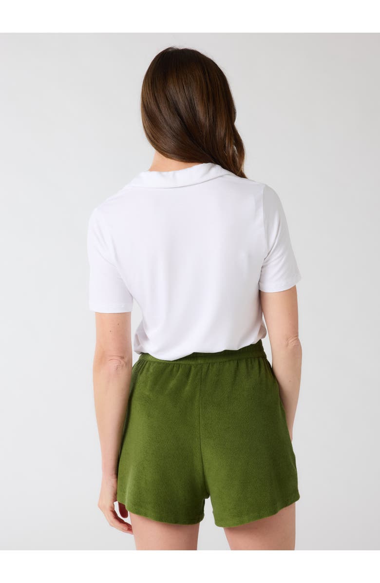 Majestic Filatures Soft Touch Short Sleeve V-Neck Polo, Alternate, color, Blanc