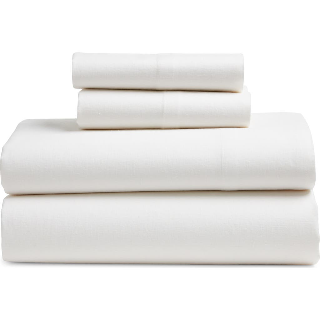 Nordstrom Cotton & Linen Sheet Set In White