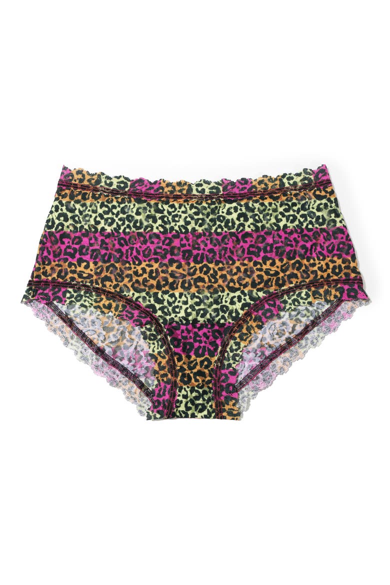 Floral High Waist Briefs, Alternate, color, ITS ELECTRIC