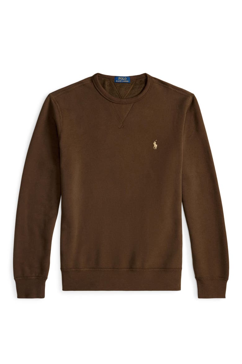 RL Fleece Crewneck Sweatshirt, Alternate, color, NUTMEG BRW