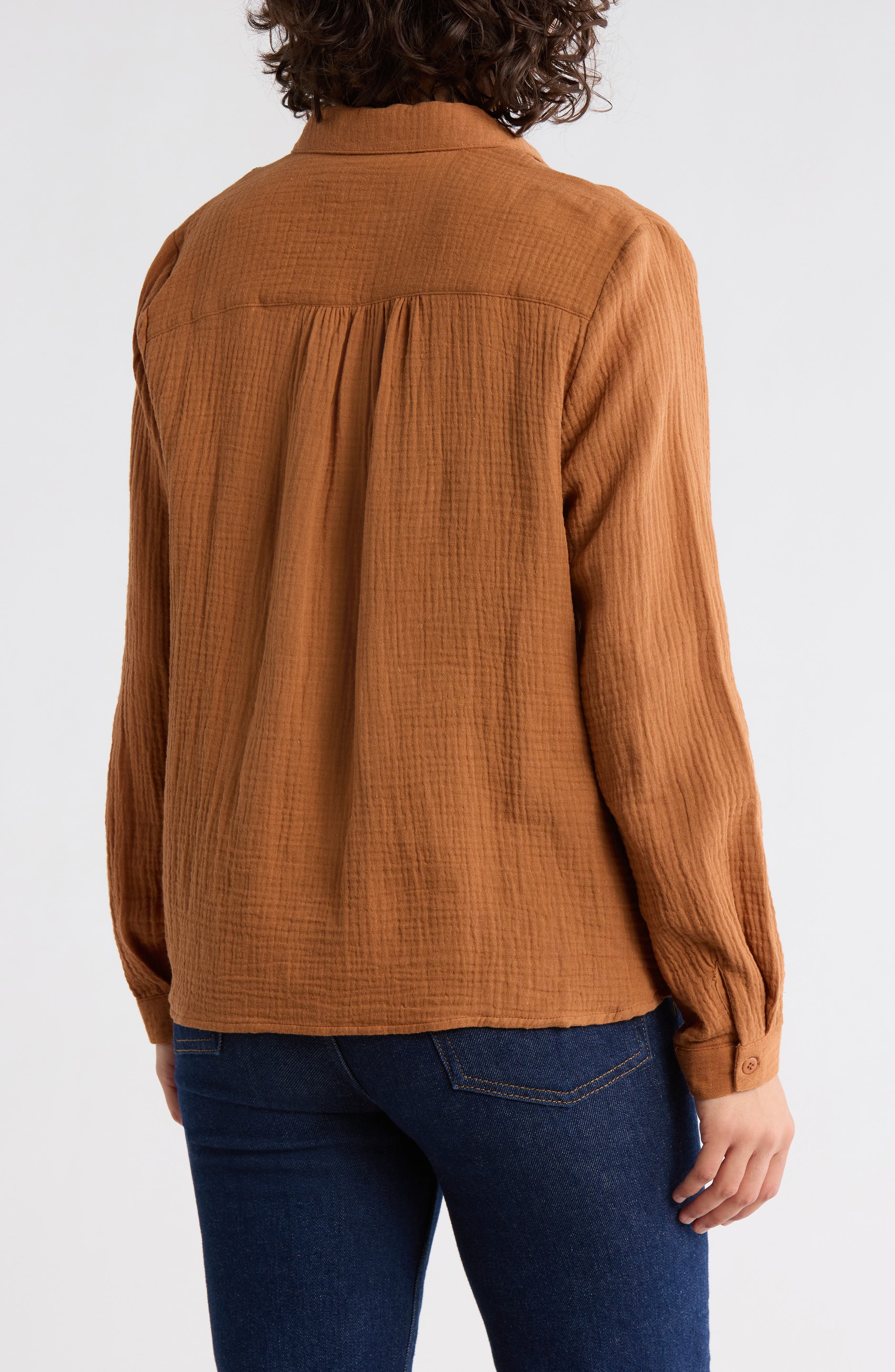 Front Pleat Button-Up Shirt - image 4