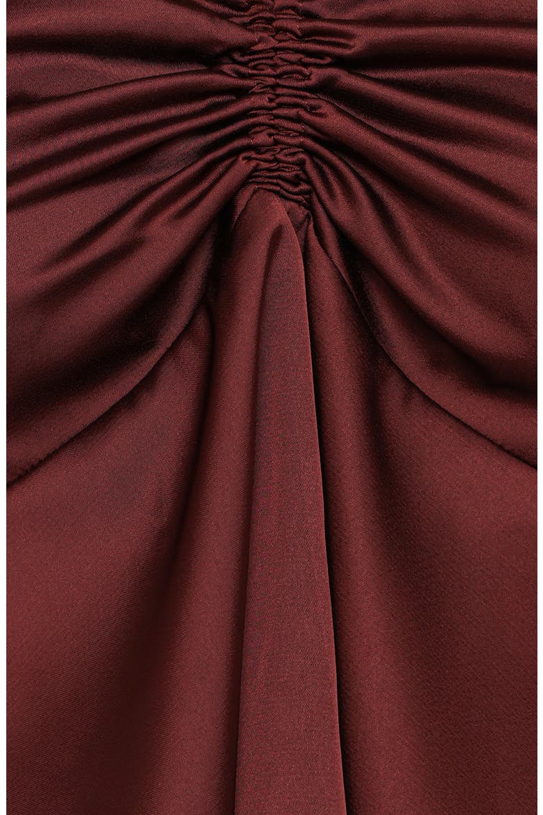 Vita Ruched Peplum Halter Top, Alternate, color, BROWN