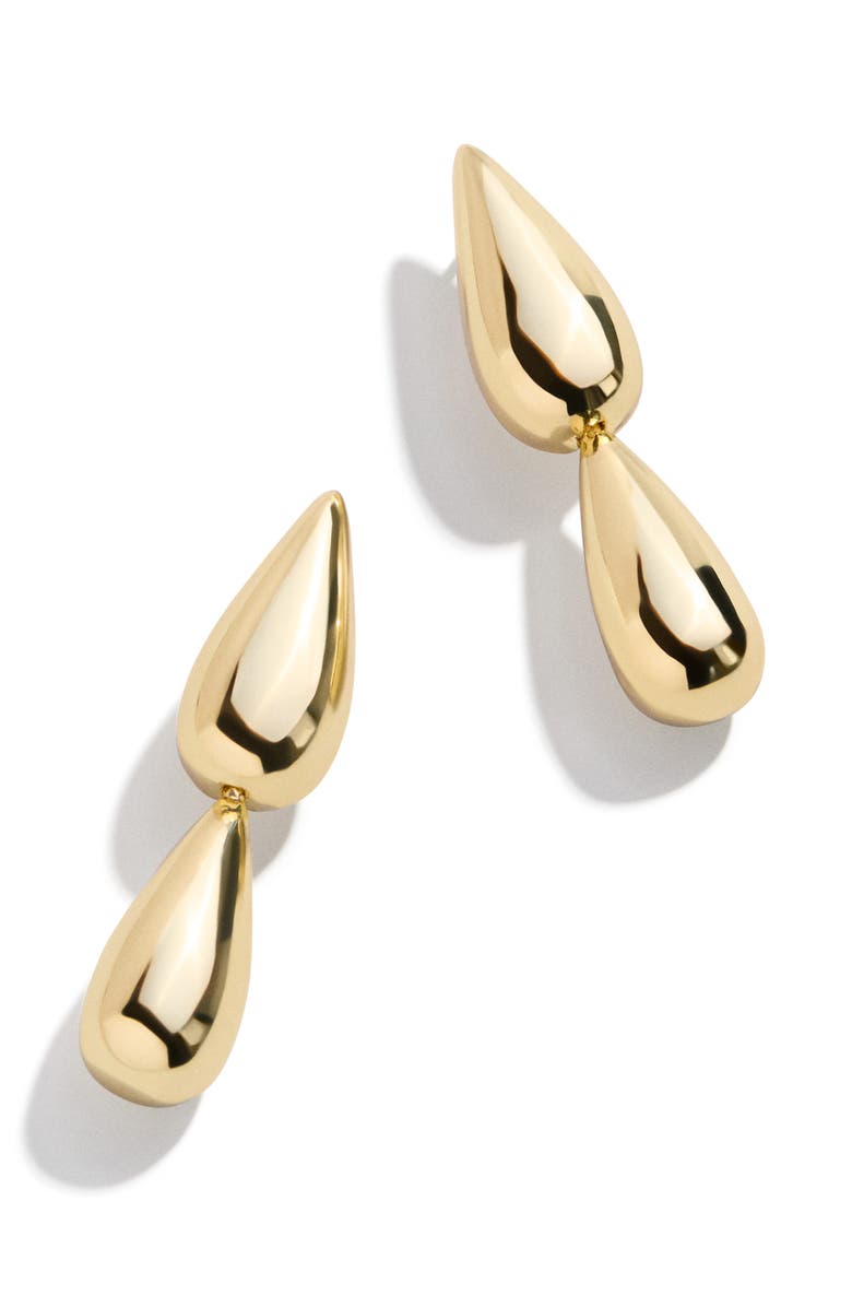 BaubleBar Zoe Double Teardrop Earrings, Main, color, Gold
