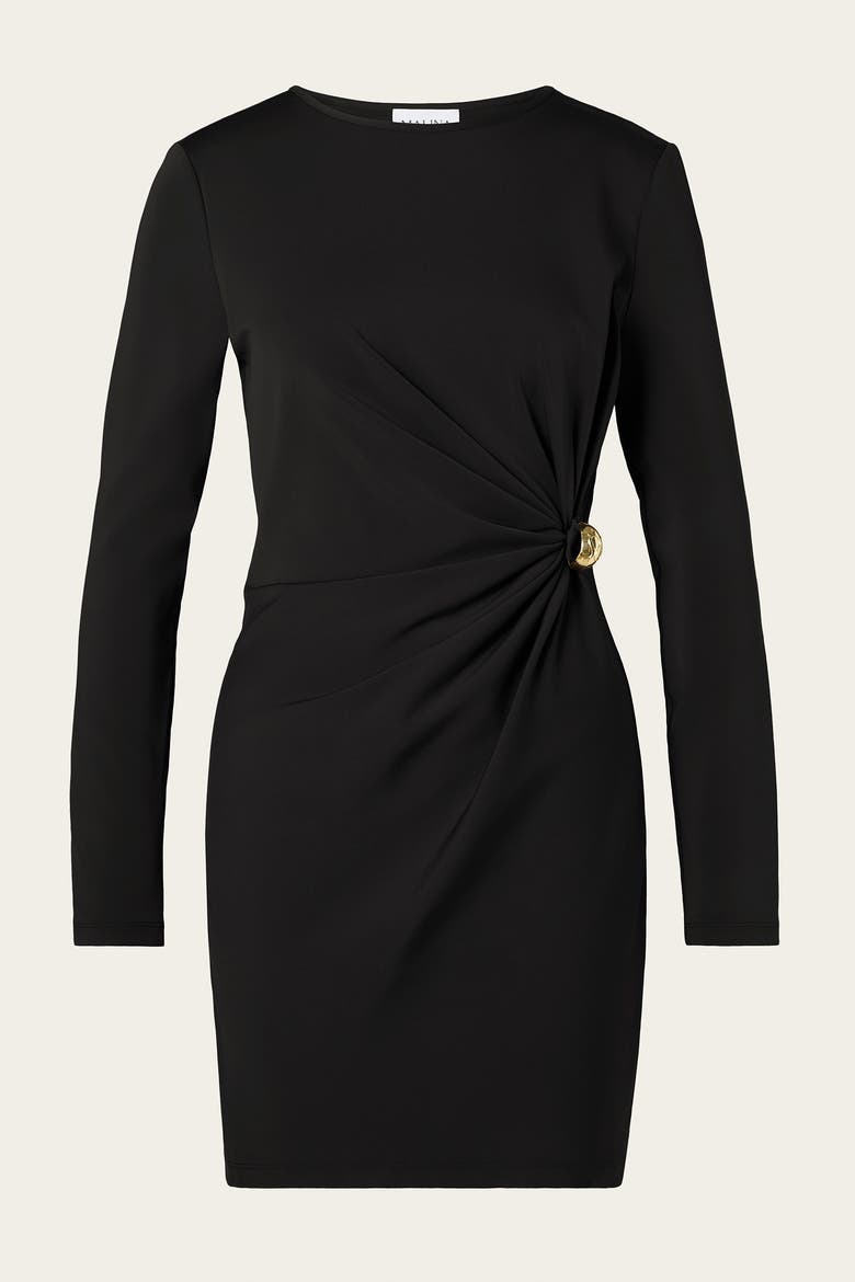 Mailey Jersey Embellished Mini Dress, Alternate, color, Black