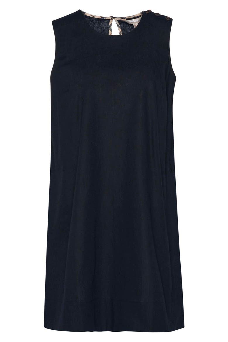 Lucy Sleeveless Cotton & Linen Minidress, Alternate, color, BLACK